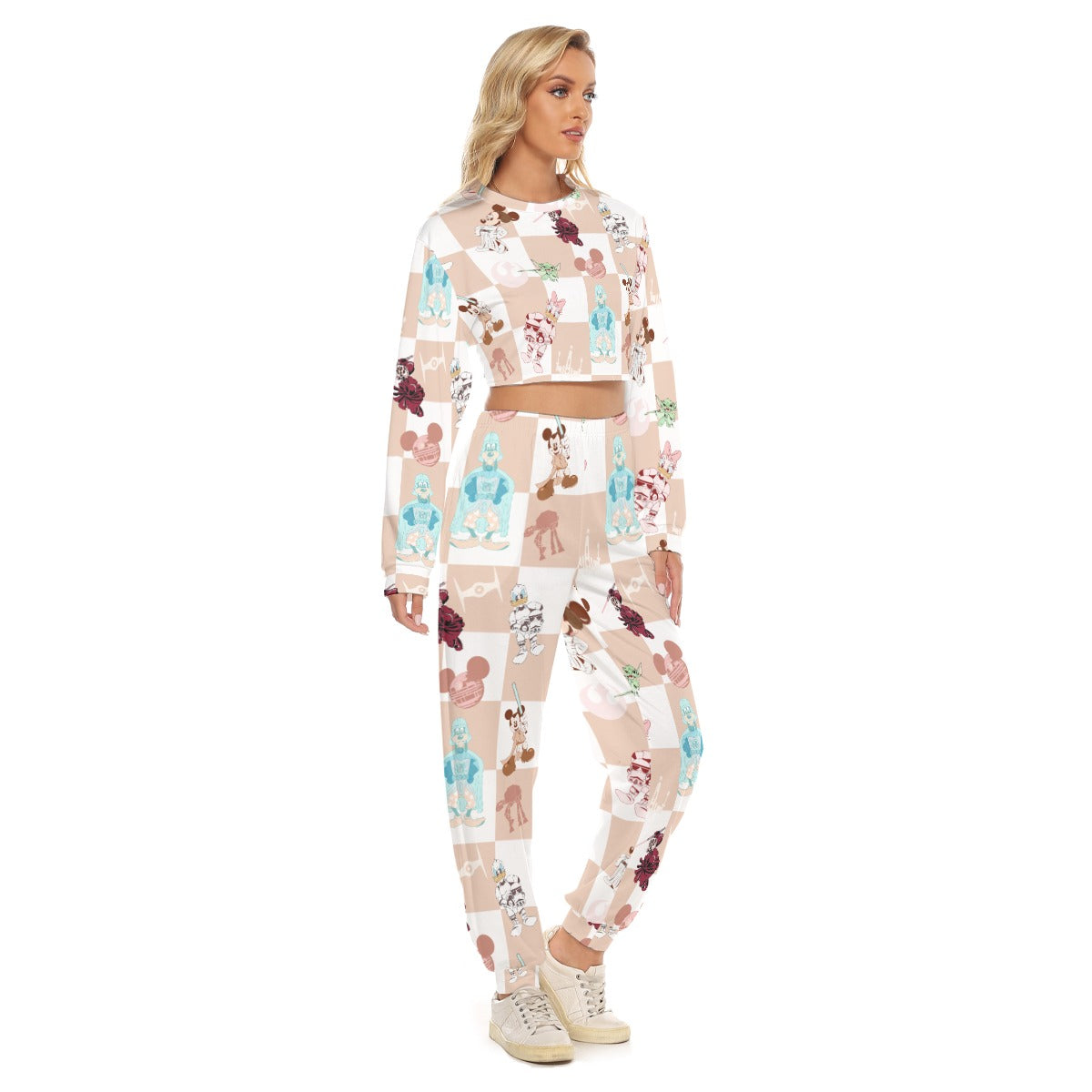 All-Over Print Women's Crop Sweatshirt Suit