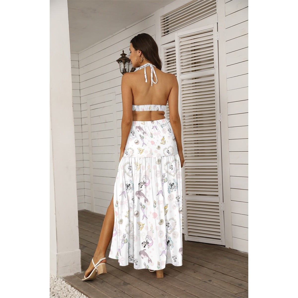 🐚 Bows and Bubbles Women's Tie Back Wrap Dress