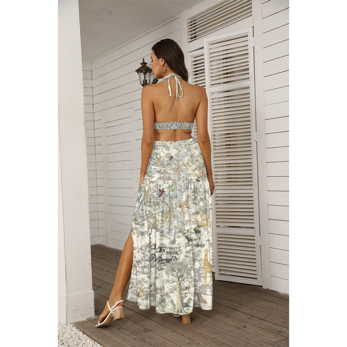 Kilimanjaro Club Women's Tie Back Wrap Dress Two-Piece Set