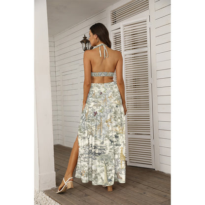 Kilimanjaro Club Women's Tie Back Wrap Dress Two-Piece Set