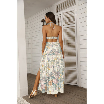 Baroque Blooms Tie Back Wrap Dress