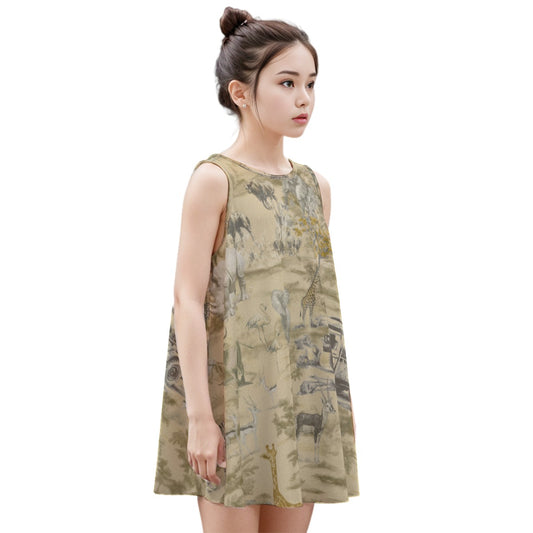 🐘 "Little Explorer" – Kilimanjaro Club Cotton Kiddo Dress