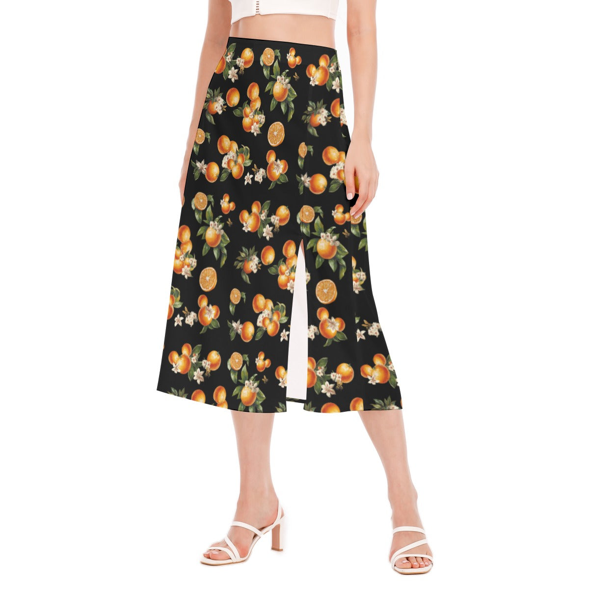 🍊 Florida Fresh Midi Skirt (Black) – Breezy, Flattering & Perfect for Every Adventure! 🐝✨