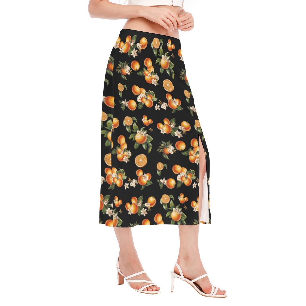 🍊 Florida Fresh Midi Skirt (Black) – Breezy, Flattering & Perfect for Every Adventure! 🐝✨