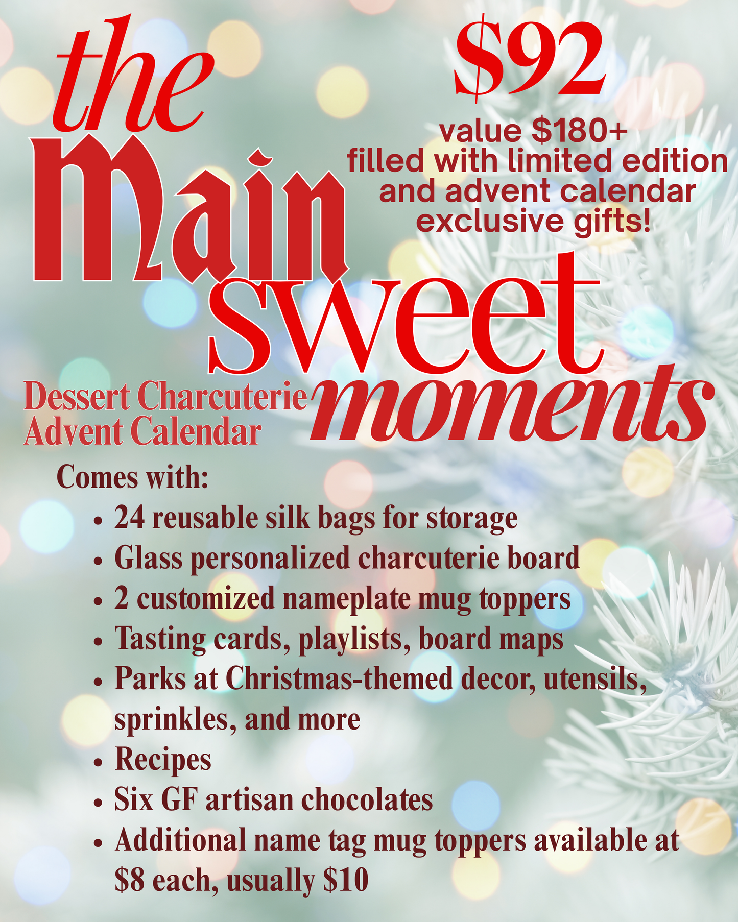 Main Sweet Moments Dessert Charcuterie Advent Calendar