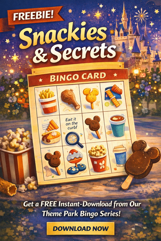 Freebie In Park Bingo Card: Snackies and Secrets Bingo