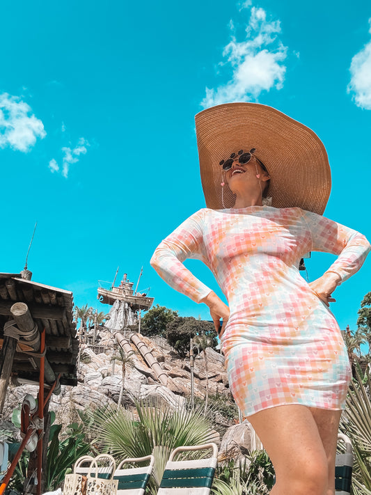 Disney Pastel Gingham Mesh Cover-Up | Plus-Size Swim Cover for Water Parks & Pool Days