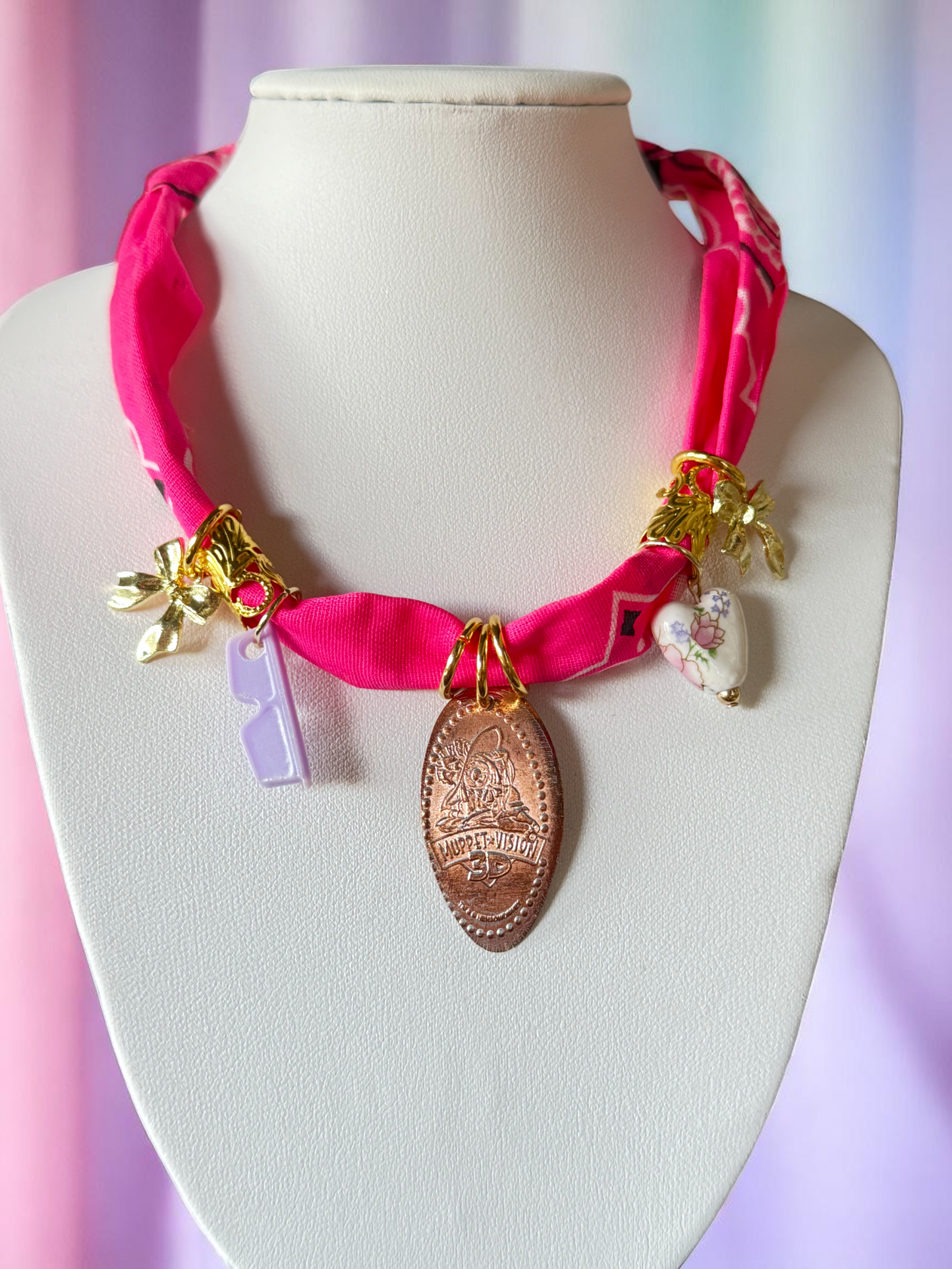 🎤 Fozzie Bear PENNY Necklace – Banana Cream, Gummi Bears; MuppetVision Vibes
