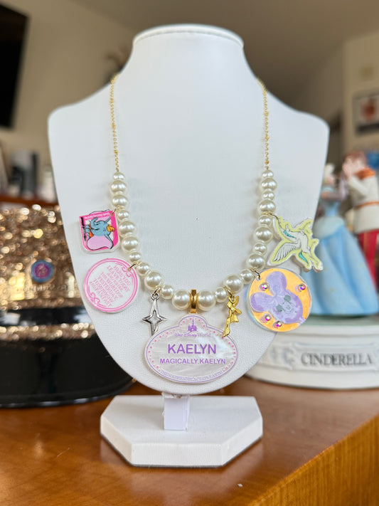 Charm Necklace – Custom - Sweat-Resistant Chain + Pearls 💖