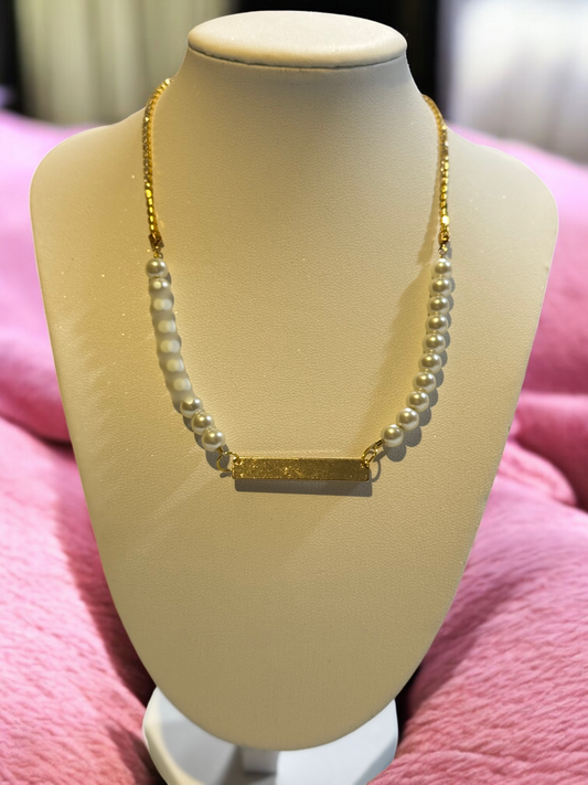 Pearls and Chain with Gold Bar