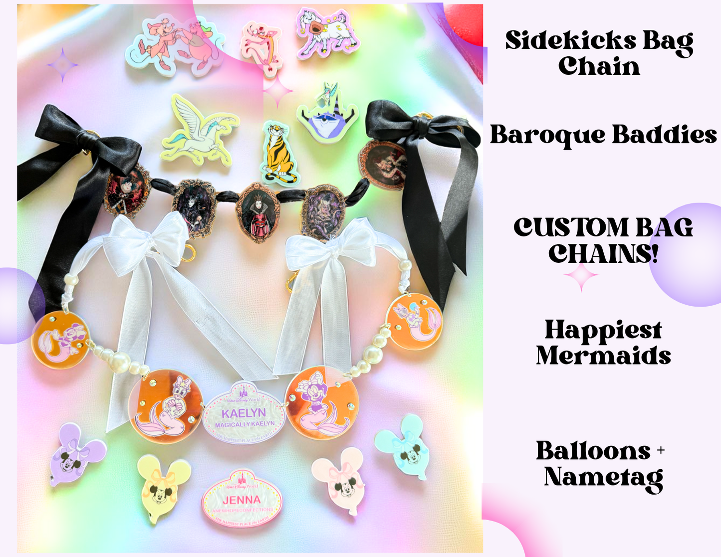 Charm Necklace – Custom - Sweat-Resistant Chain + Pearls 💖