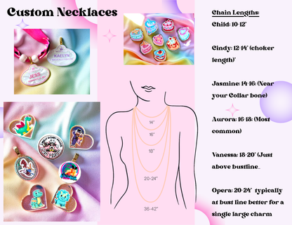 Charm Necklace – Custom - Sweat-Resistant Chain + Pearls 💖